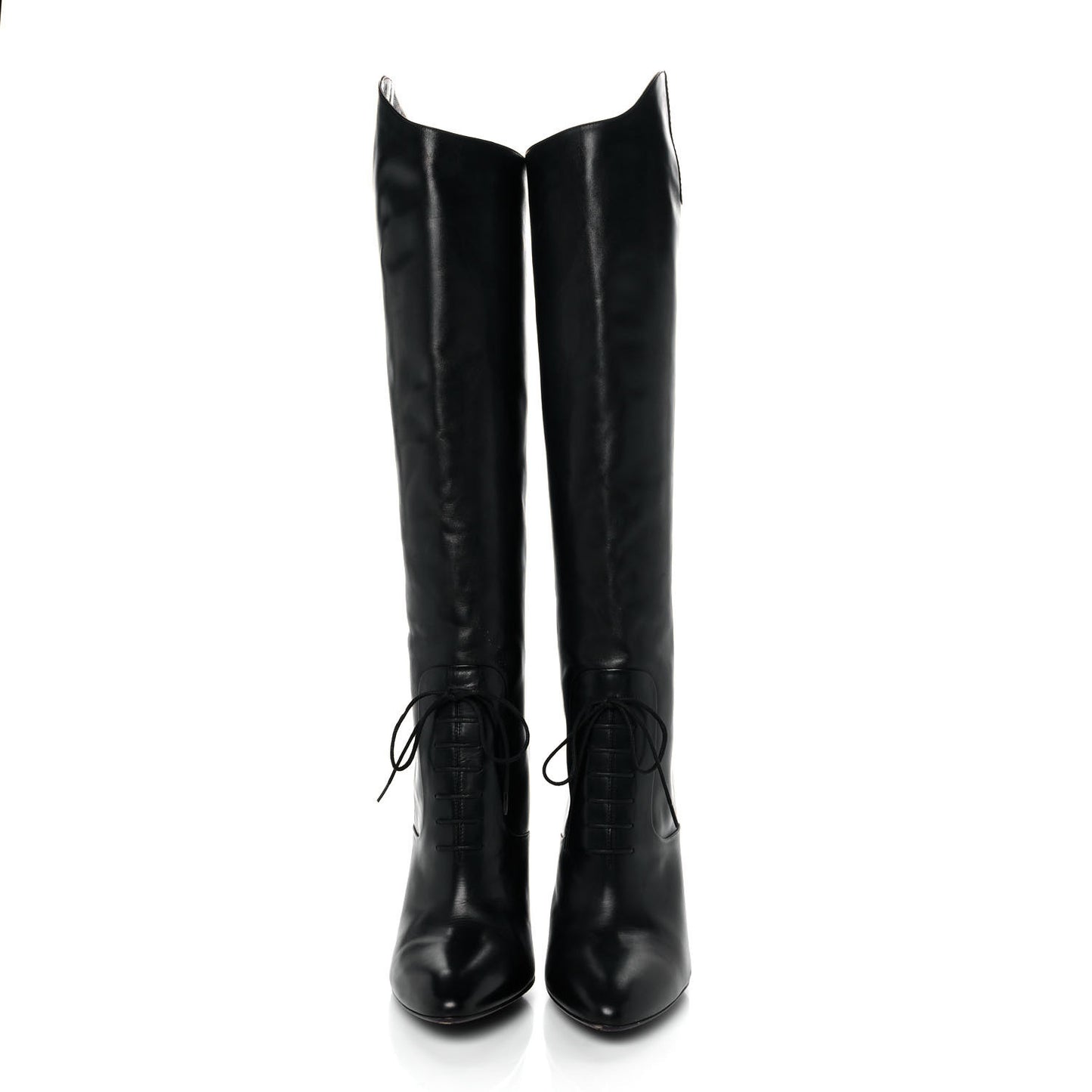 Calfskin Elizabeth Knee High Riding Boots 39.5 Black