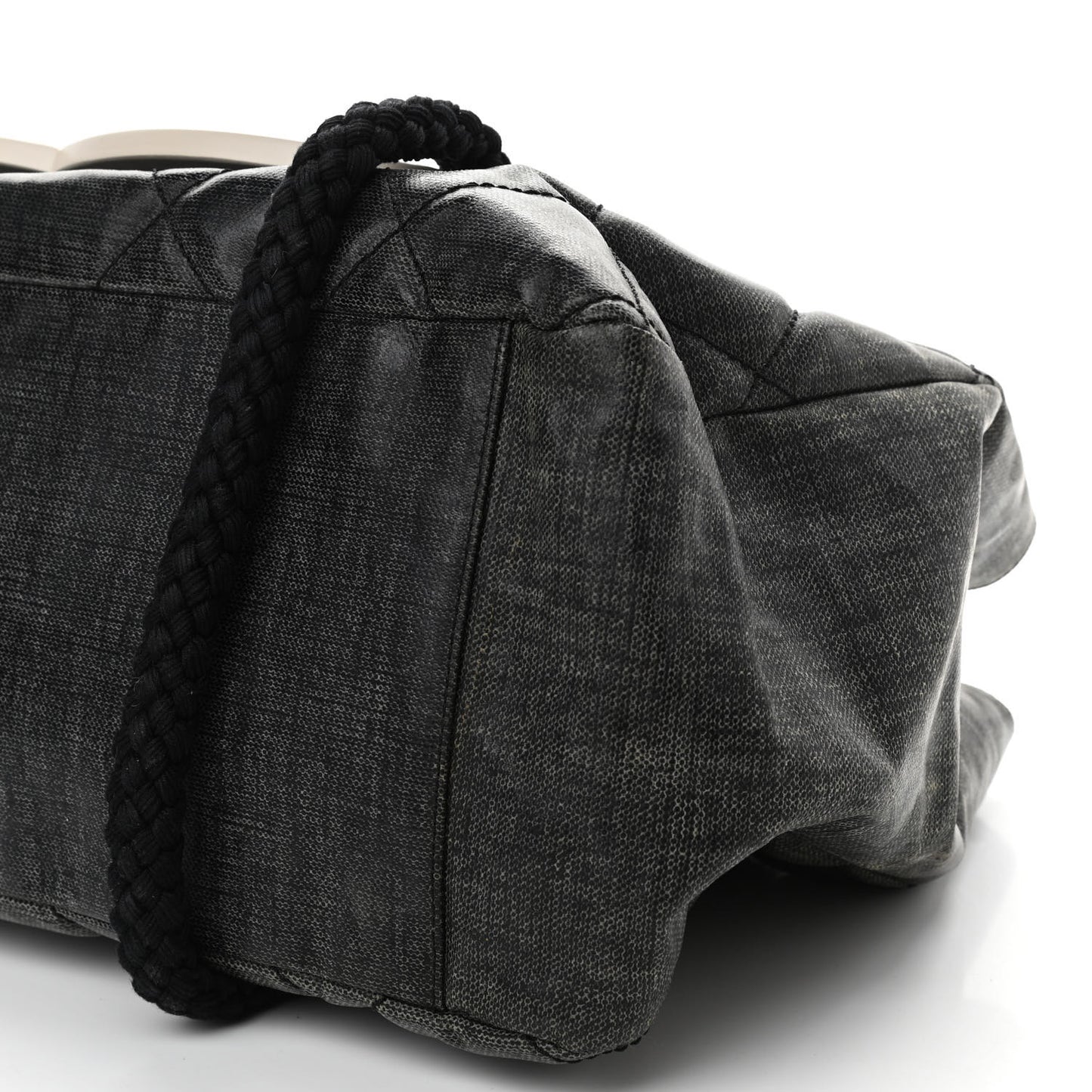 Coated Canvas Large CC Yacht Tote Black White