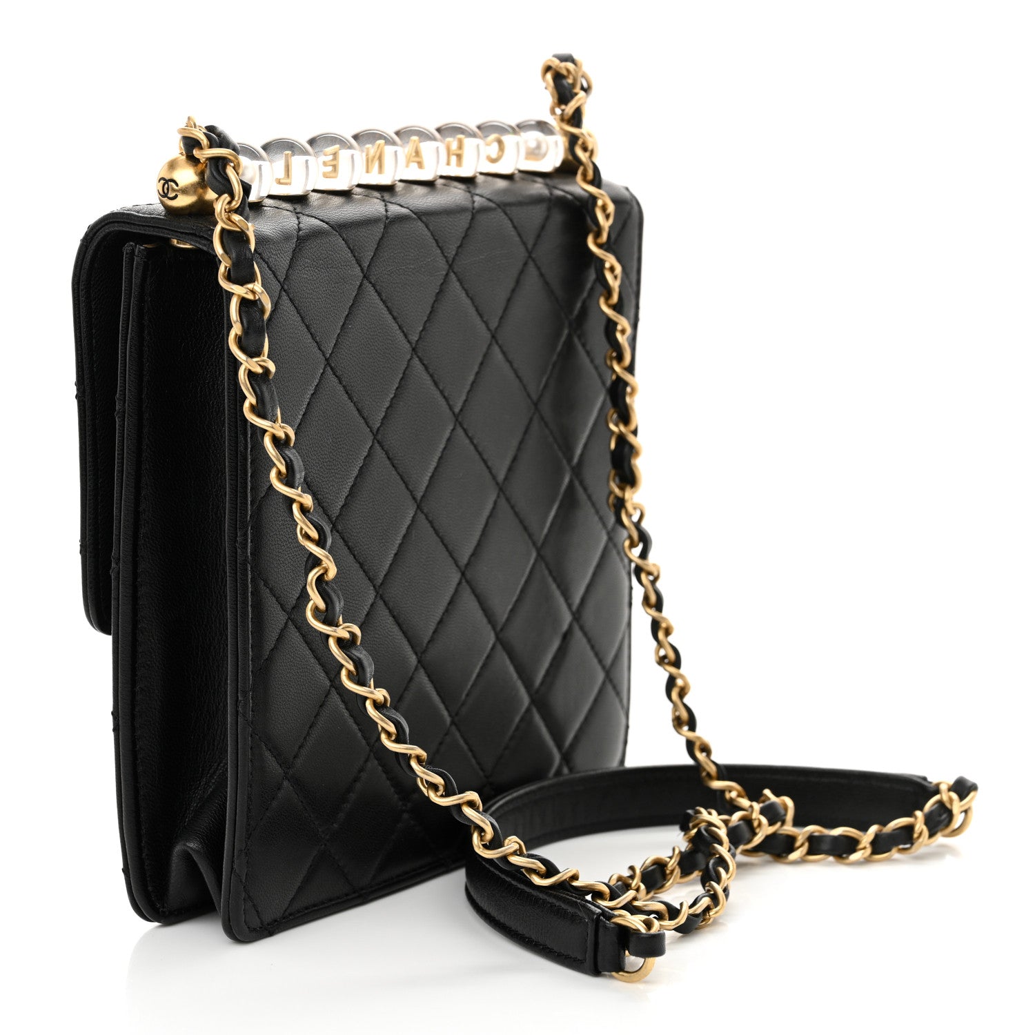 Chanel Lambskin Quilted Chic Pearls Flap Black 3 of 11