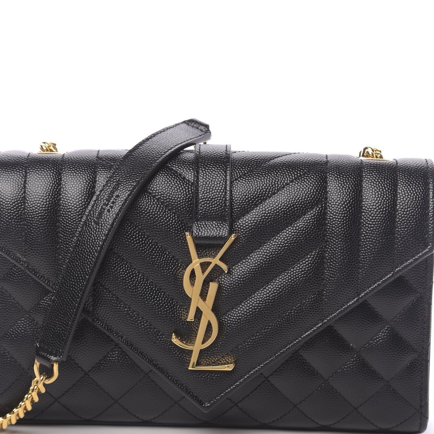 Grain De Poudre Textured Mixed Matelasse Triquilt Small Monogram Satchel Black