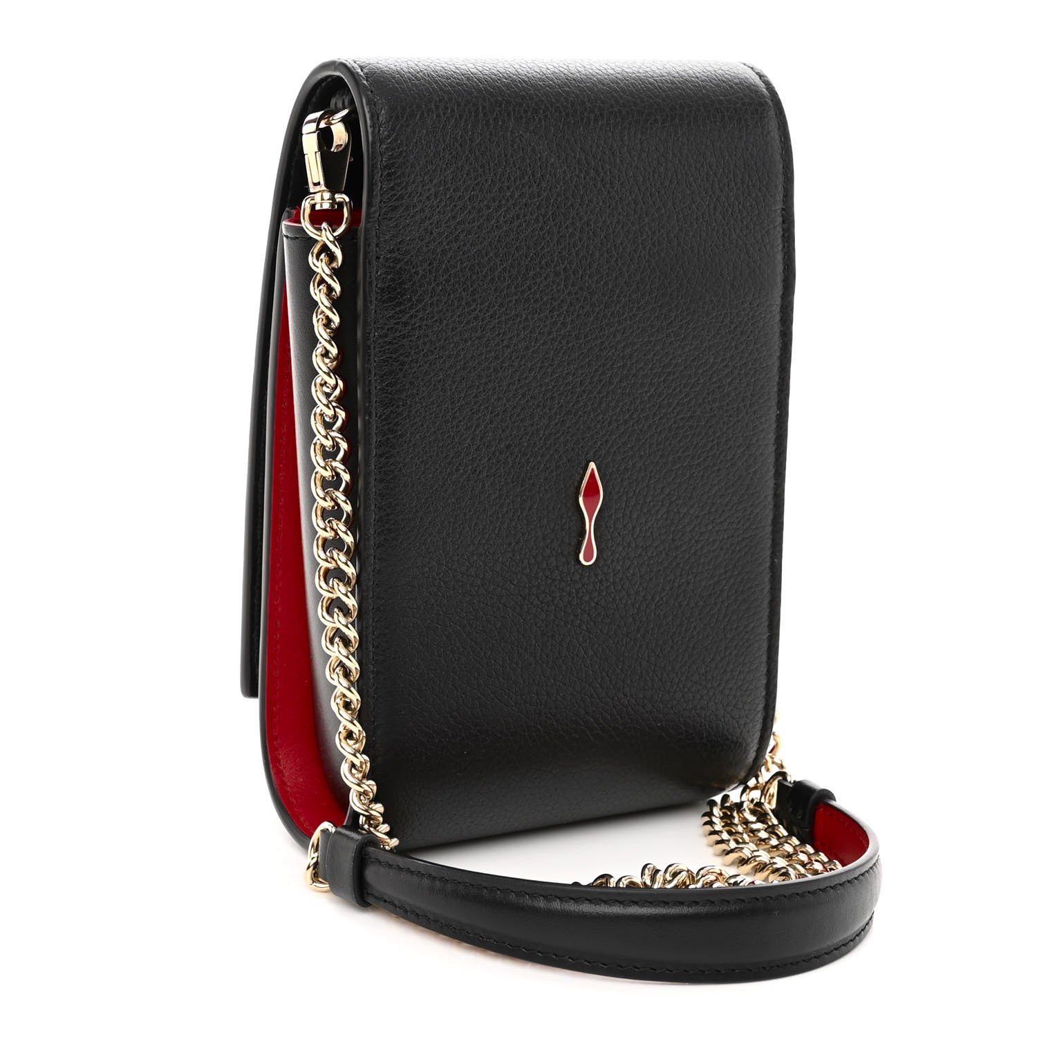 Christian Louboutin Calfskin Spikes Loubinthesky Paloma Crossbody Phone Case Black Multicolor 2 of 8