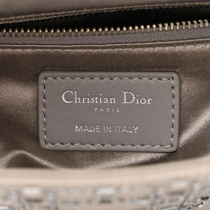 Christian Dior Satin Crystal Cannage Mini Lady Dior Gray 6 of 16