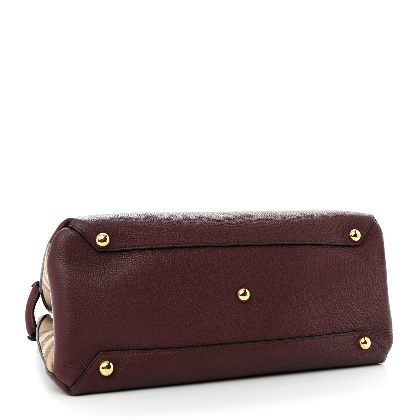 Derby Calfskin House Check Medium Banner Tote Mahogany Red