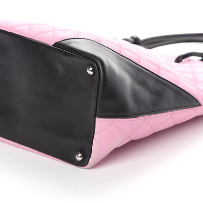 Chanel Calfskin Quilted Medium Cambon Tote Pink Black 9 of 9