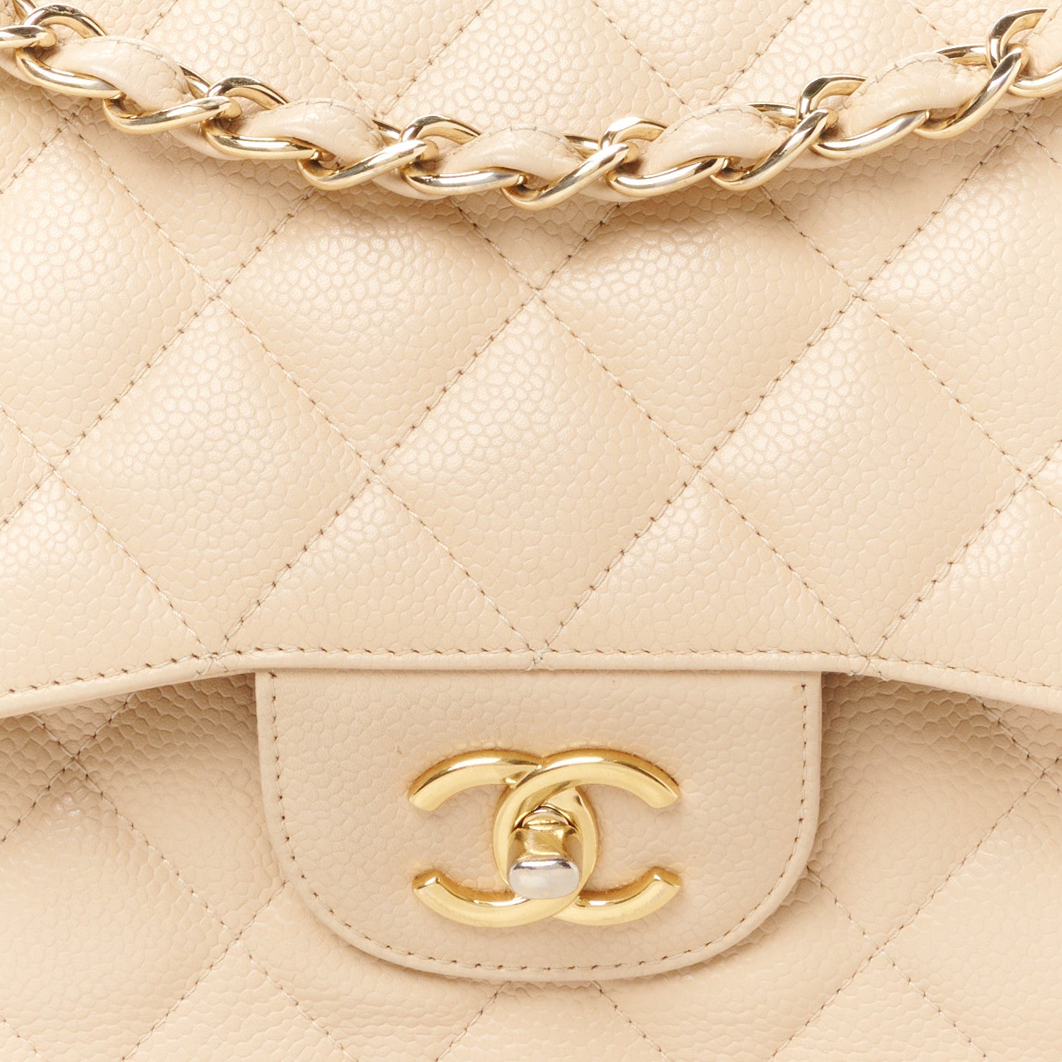 Chanel Caviar Quilted Jumbo Double Flap Beige Clair 9 of 11