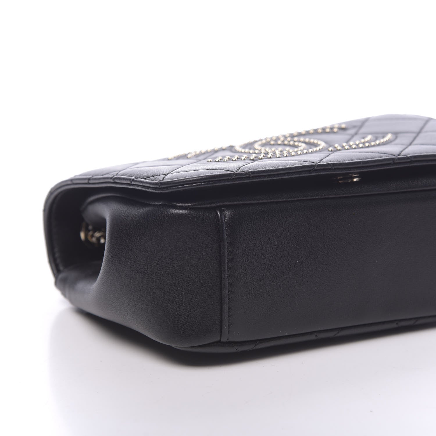 Chanel Lambskin Quilted Studded CC Flap Black 9 of 11