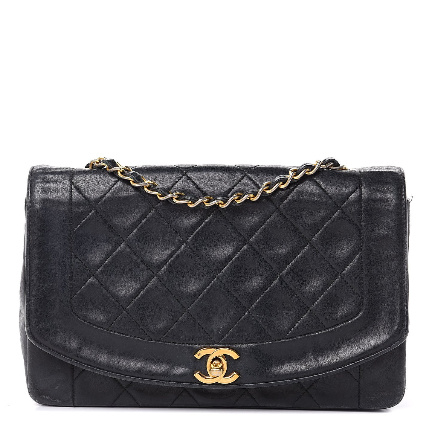 Lambskin Quilted Small Single Flap Black