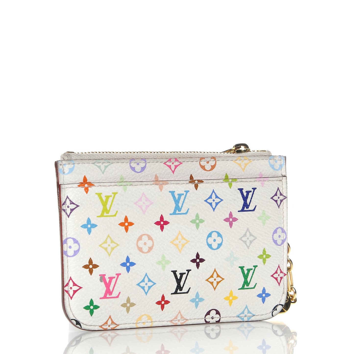 Monogram Multicolor Key Pouch White Litchi