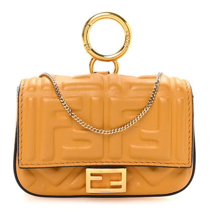 Fendi Nappa Matisse FF Embossed Nano Baguette Charm Zucca 1 of 10