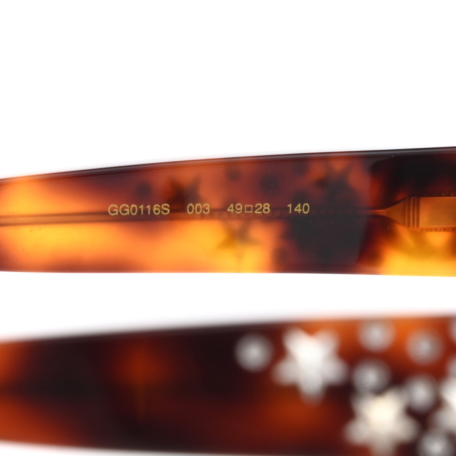 Gucci Acetate Stars Cat Eye Sunglasses GG0116S Havana 5 of 9