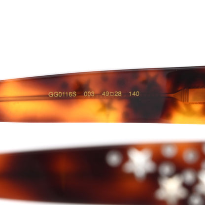 Gucci Acetate Stars Cat Eye Sunglasses GG0116S Havana 5 of 9
