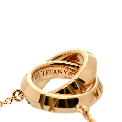 Tiffany 18K Rose Gold Interlocking Atlas Open Pendant Necklace 5 of 5