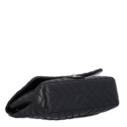 Chanel Lambskin Chevron Quilted Jumbo Single Flap Black 4 of 10
