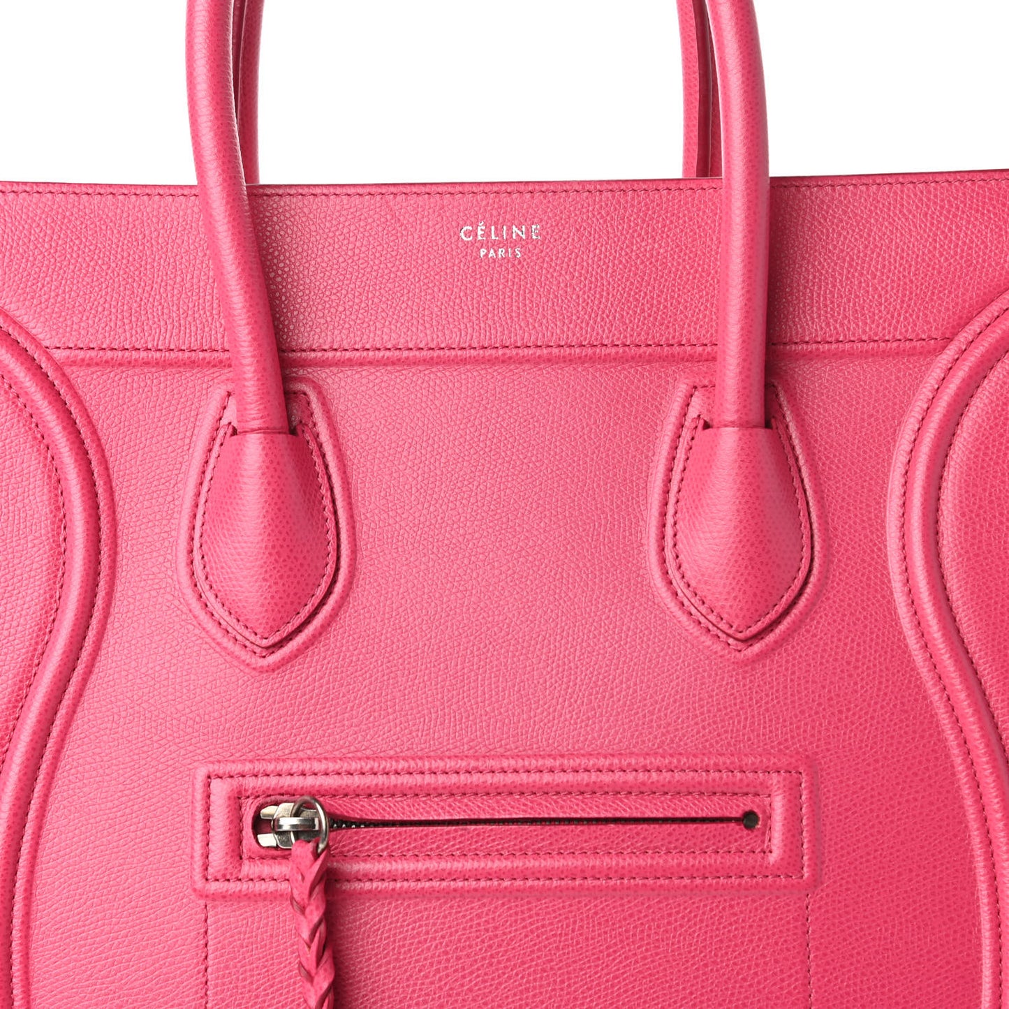 Grained Calfskin Medium Phantom Luggage Fuchsia