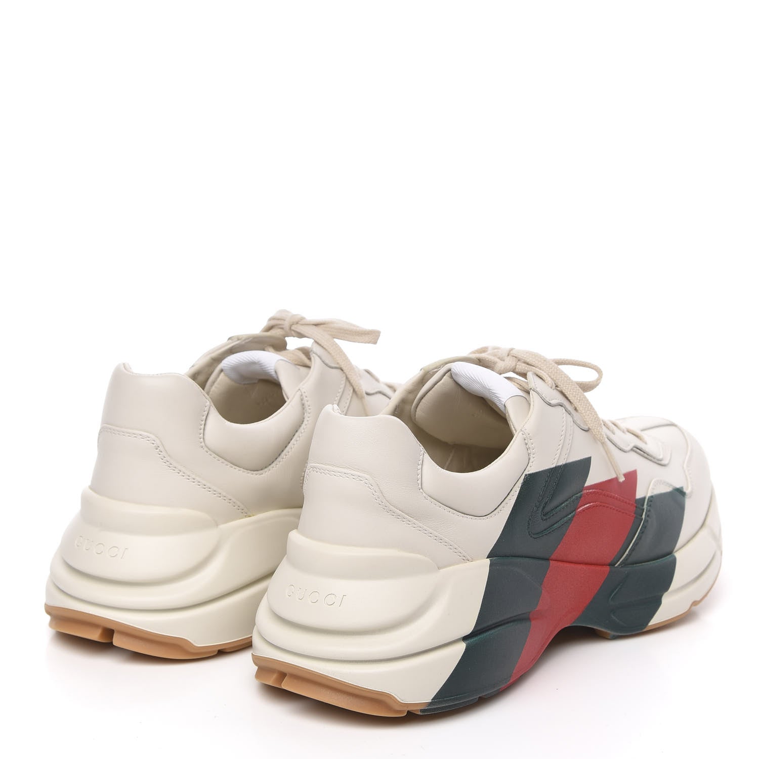Gucci Calfskin Web Printed Mens Rhyton Sneakers 11 Mystic White 4 of 9