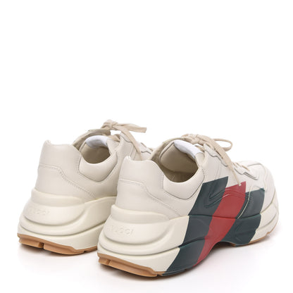 Gucci Calfskin Web Printed Mens Rhyton Sneakers 11 Mystic White 4 of 9