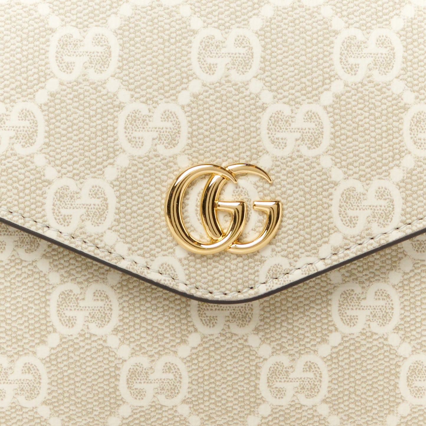 GG Supreme Monogram Textured Dollar Calfskin Web Mini Ophidia Envelope Shoulder Bag Beige Mystic White Oatmeal