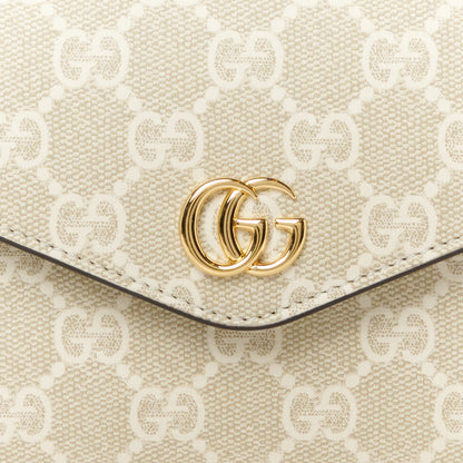 Gucci GG Supreme Monogram Textured Dollar Calfskin Web Mini Ophidia Envelope Shoulder Bag Beige Mystic White Oatmeal 8 of 11