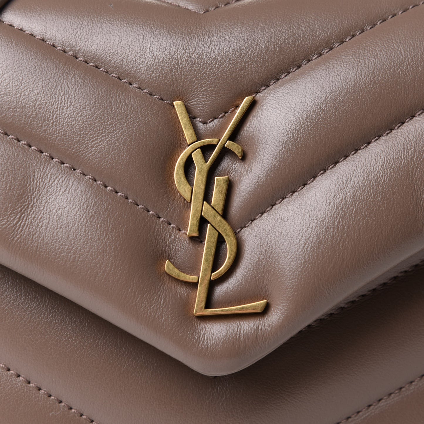 Calfskin Y Quilted Monogram Toy Loulou Crossbody Bag Taupe