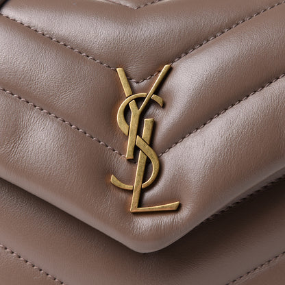 Saint Laurent Calfskin Y Quilted Monogram Toy Loulou Crossbody Bag Taupe 8 of 10