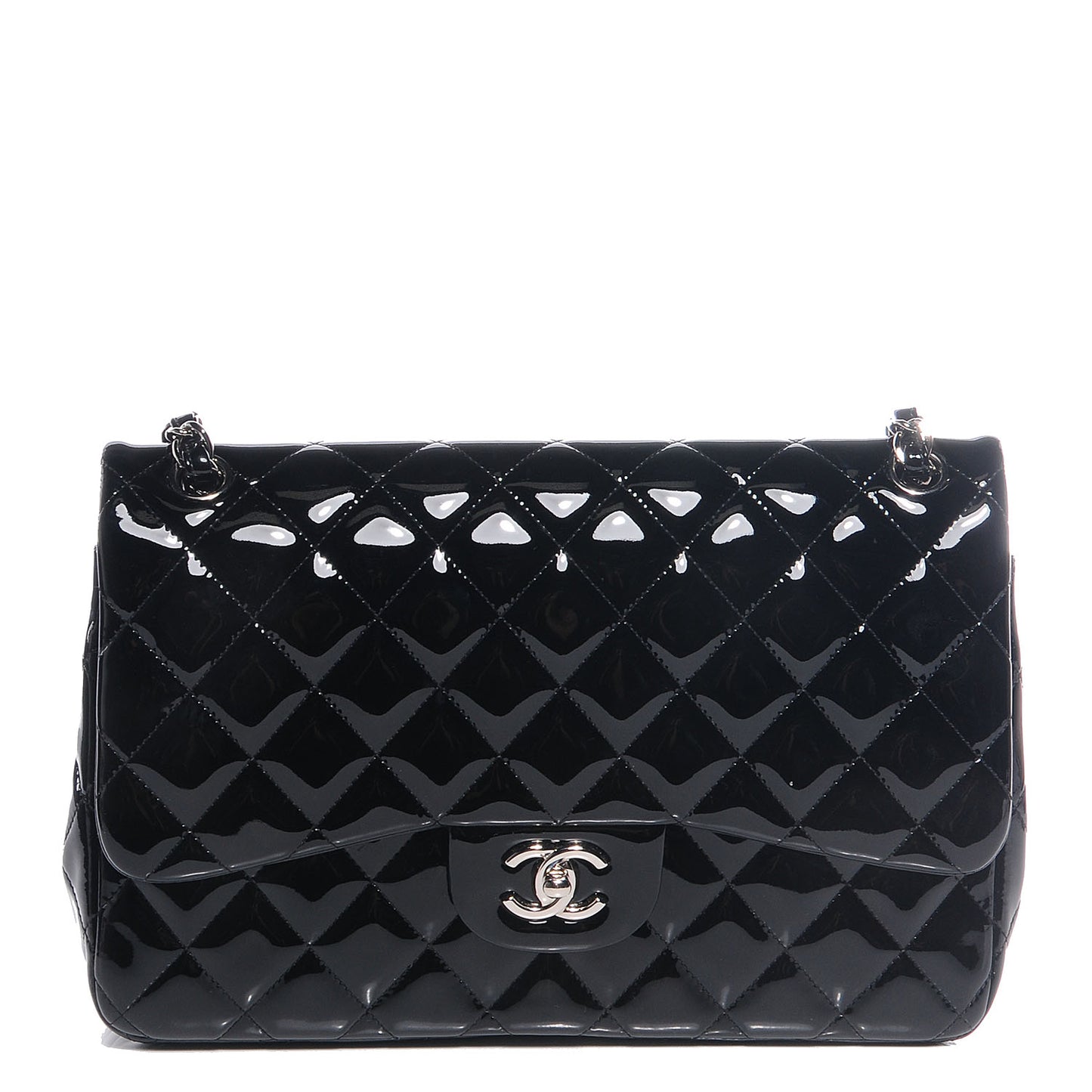 Patent Jumbo Double Flap Black