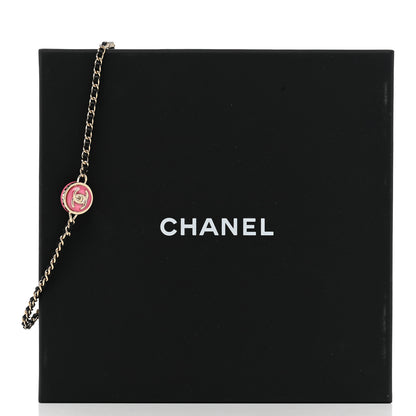 Chanel Metal Lambskin Enamel CC Turnlock Choker Gold Black Pink 6 of 6