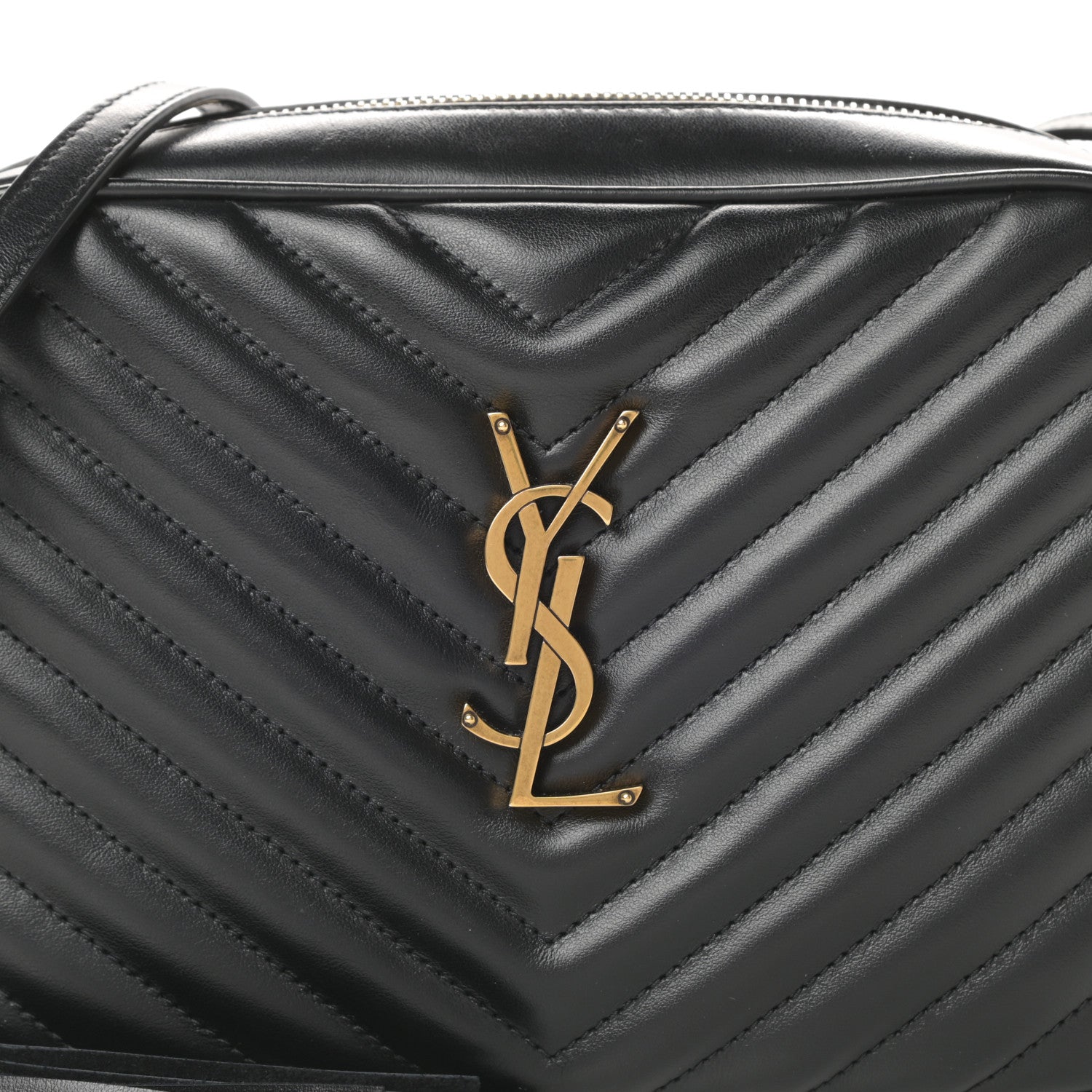 Saint Laurent Calfskin Matelasse Monogram Lou Camera Bag Black 8 of 11