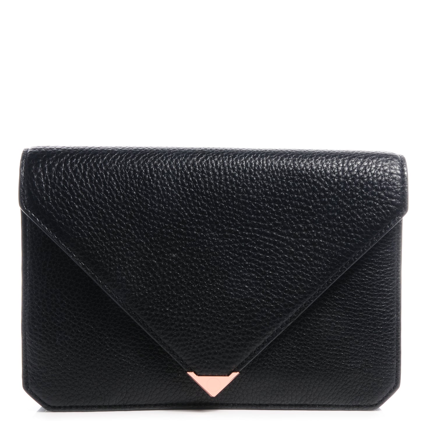 Soft Pebbled Prisma Skeletal Clutch Black