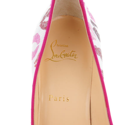 Christian Louboutin Metallic Lurex Lips Print Strass Cosmopump 100 Pumps 39 White 7 of 8