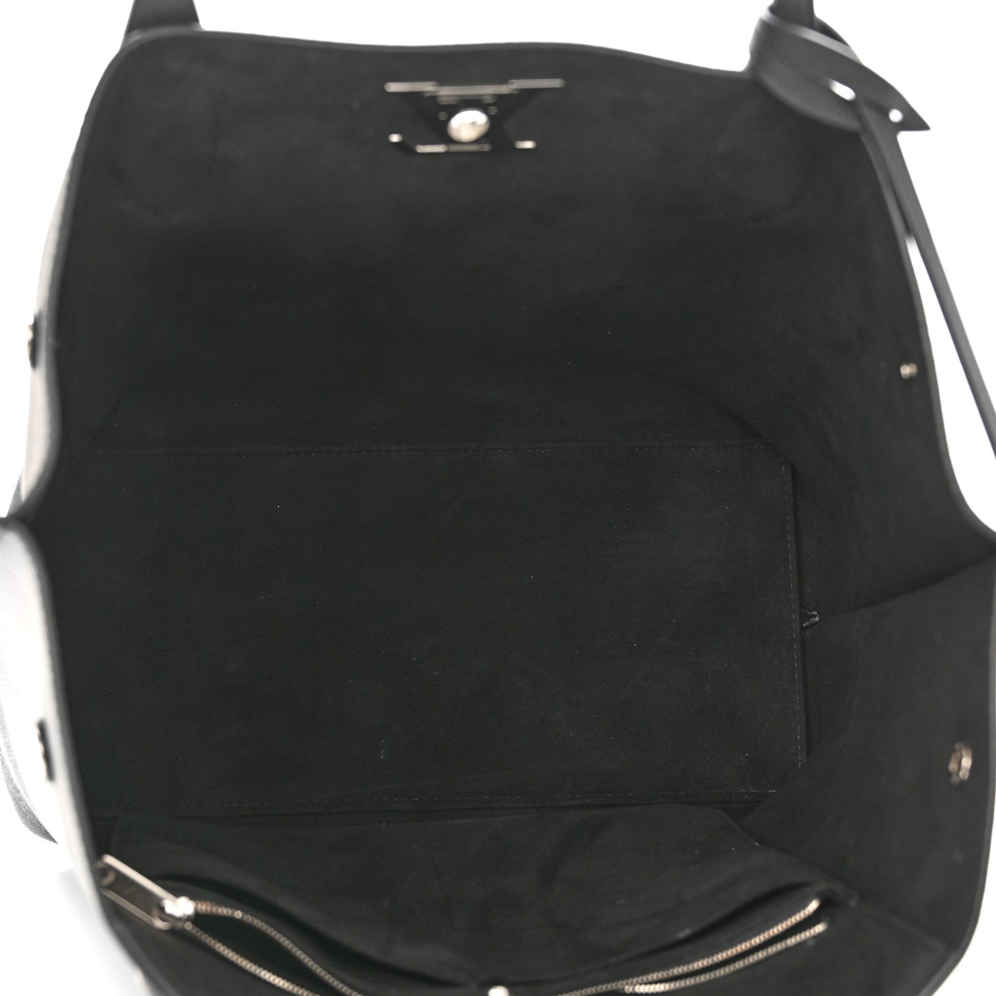 Calfskin Lockme Go Tote Black