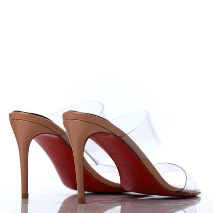 Christian Louboutin Patent PVC Just Nothing 85 Slide Sandals 35 Nude 4 of 13