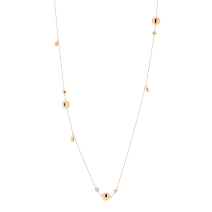 Roberto Coin 18K Rose Gold Diamond Disc Station Necklace 1 of 3