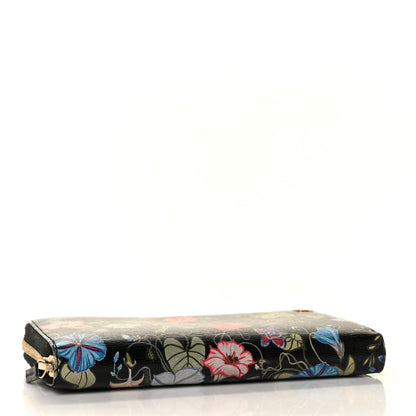Gucci Shangai Calfskin Flora Knight Zip Around Wallet Black 6 of 8