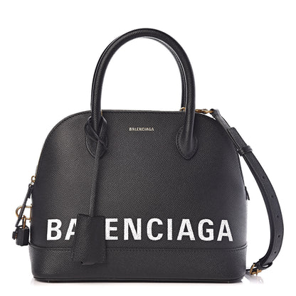 Balenciaga Signature Grained Calfskin Logo S Ville Top Handle Bag Black 1 of 11