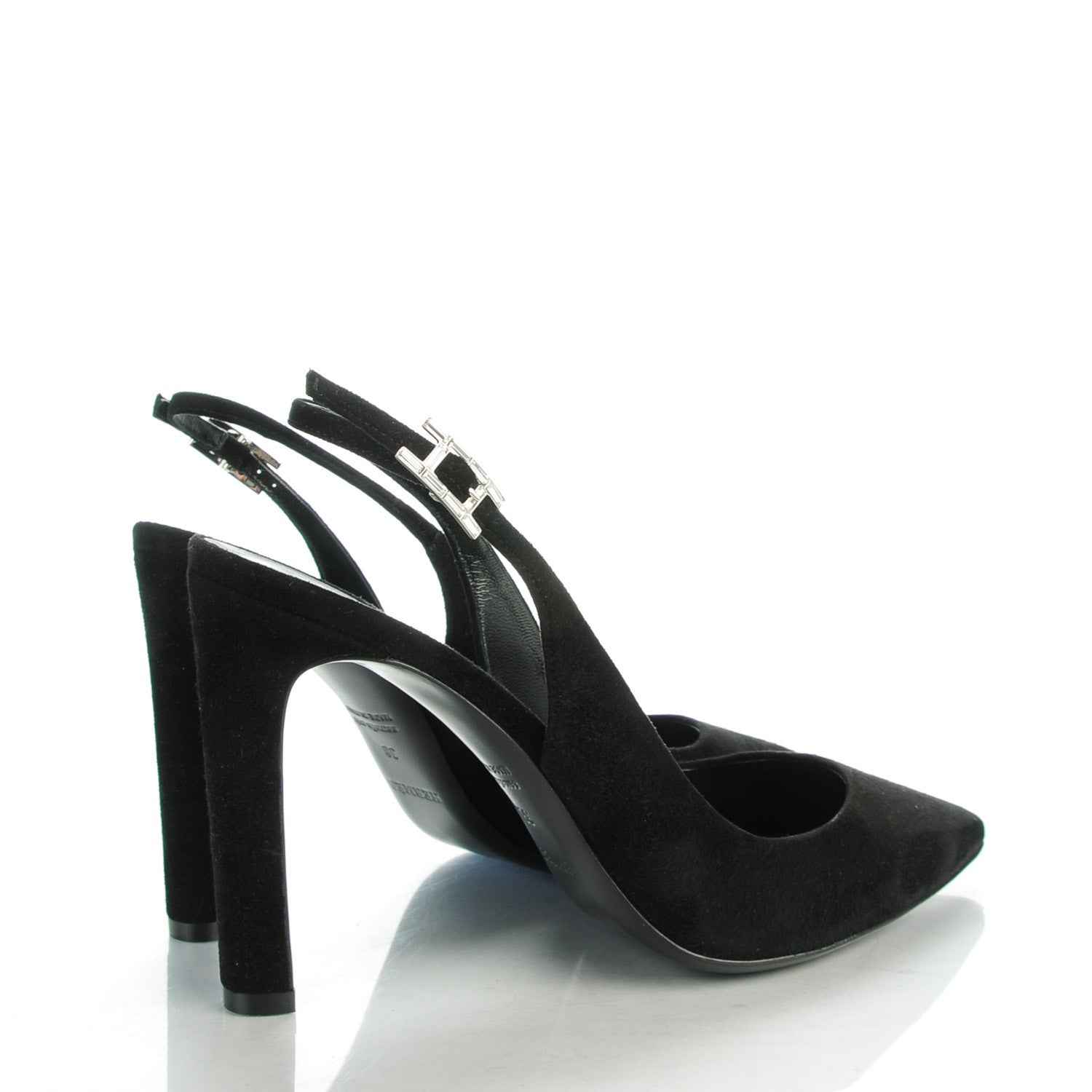 Hermes Goatskin Suede Kessy Pumps 38 Black 4 of 8