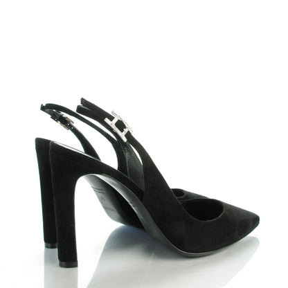 Hermes Goatskin Suede Kessy Pumps 38 Black 4 of 8