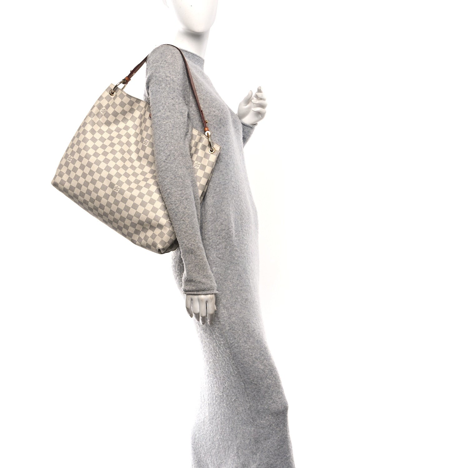 Louis Vuitton Damier Azur Graceful MM Rose Ballerine 2 of 10
