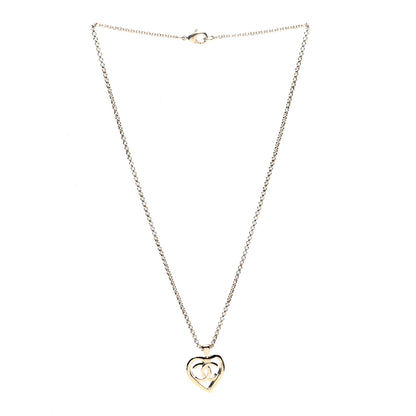 Chanel CC Heart Chain Pendant Necklace Gold 3 of 7