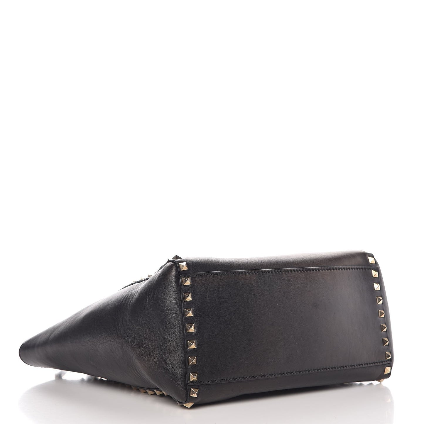 Vitello Rockstud Double Handle Tote Black