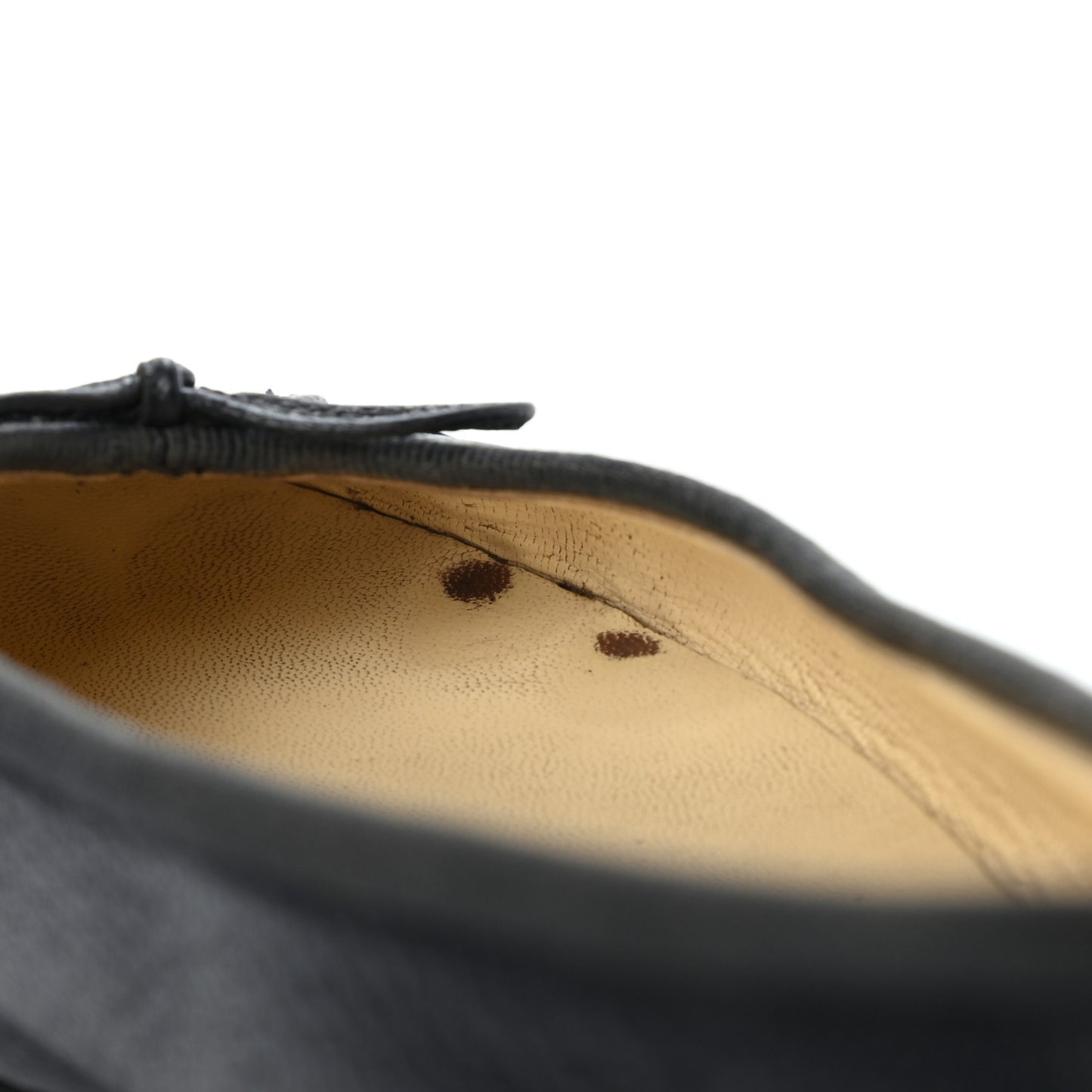 Goatskin Patent CC Cap Toe Ballerina Flats 39 Black