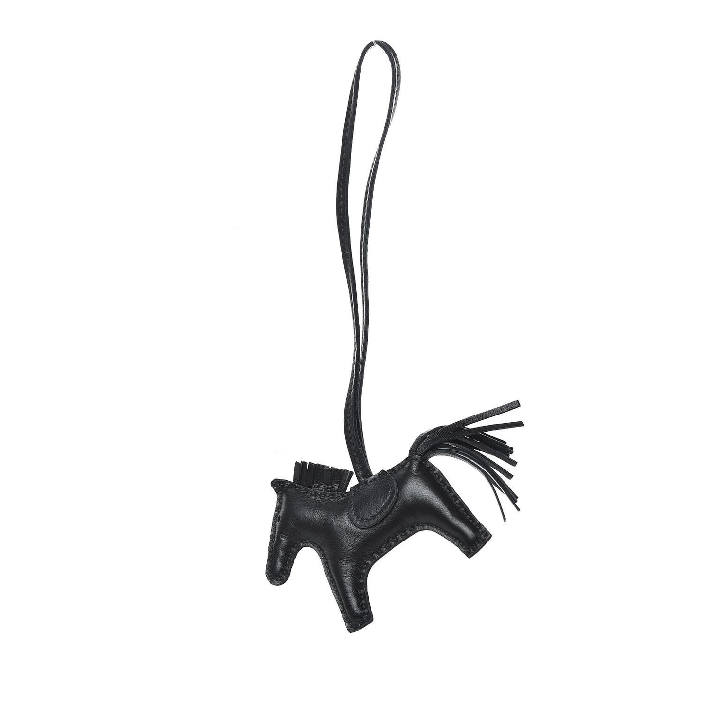 Milo Lambskin Grigri Rodeo Horse Bag Charm PM So Black