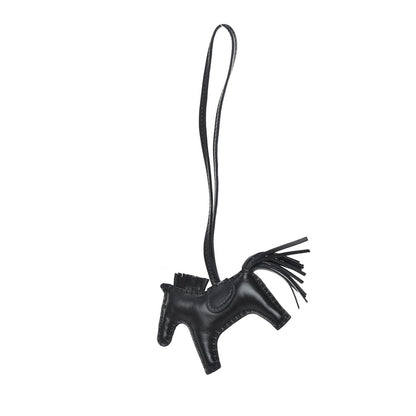 Hermes Milo Lambskin Grigri Rodeo Horse Bag Charm PM So Black 1 of 3