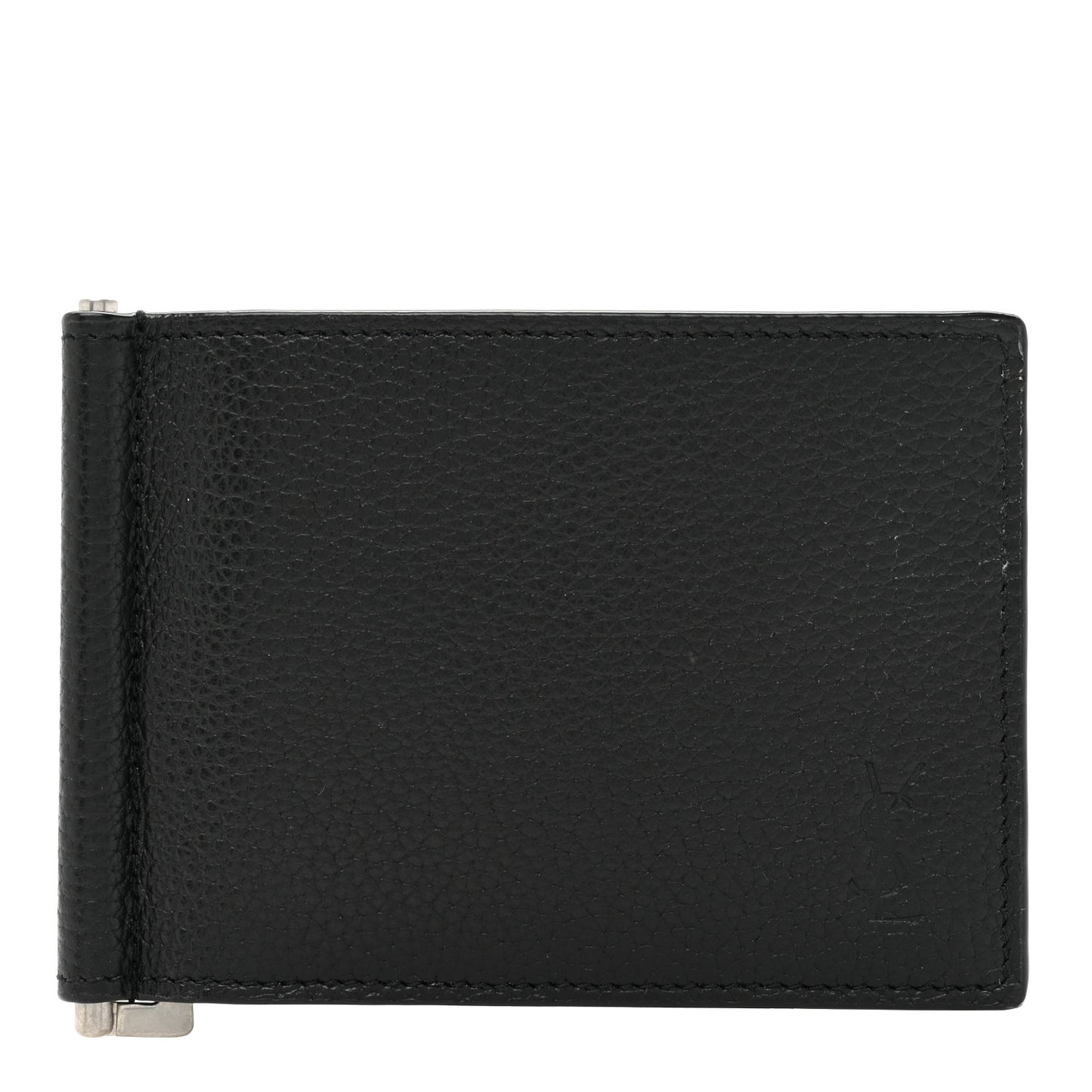 Grained Calfskin Cassandre Shadow Bill Clip Wallet Black