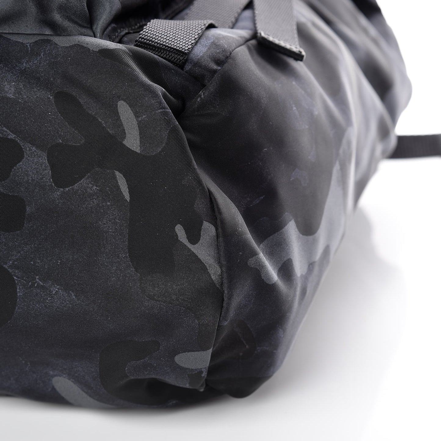 Tessuto Nylon Camouflage Print Double Buckle Backpack Fumo