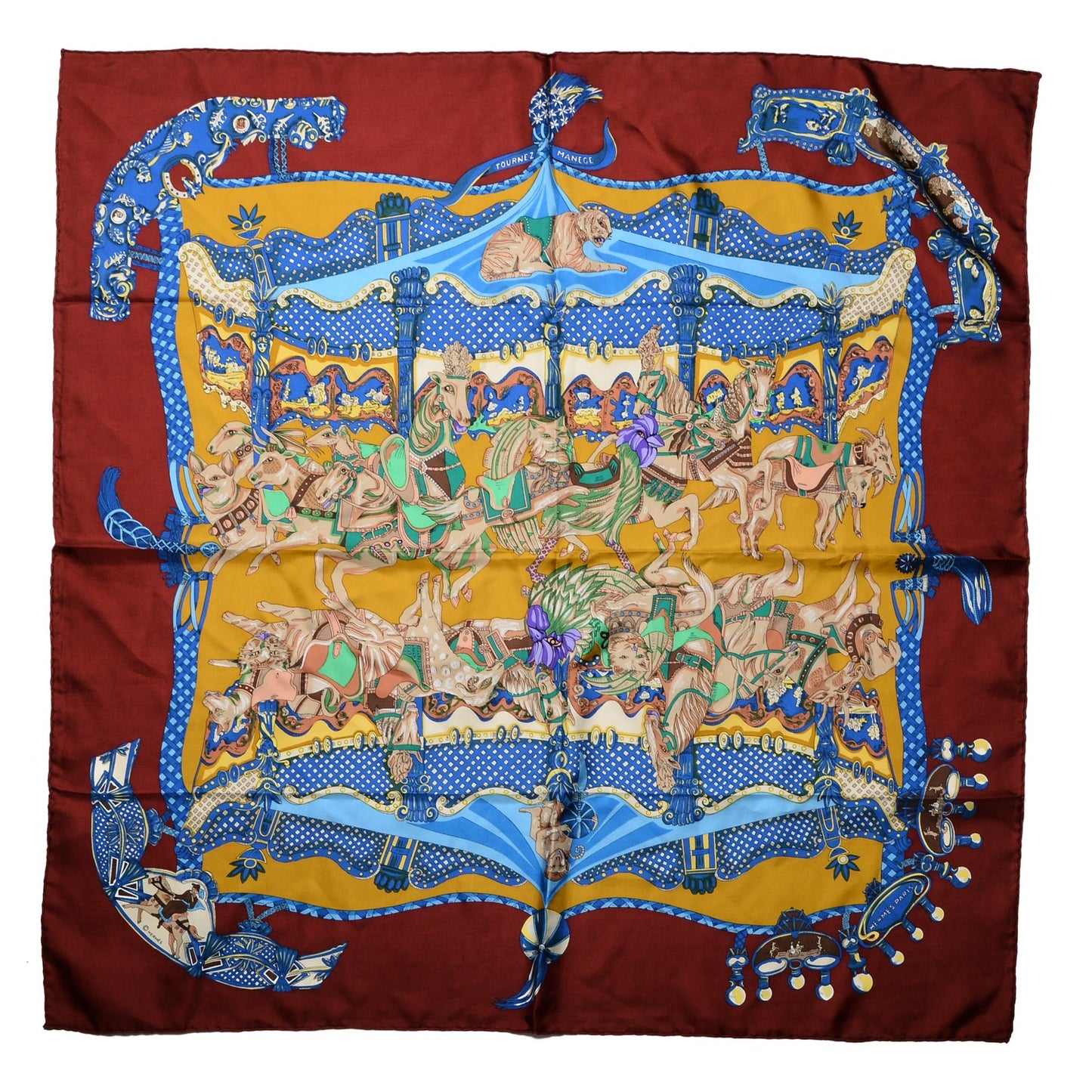 Silk Tournez Manege Scarf 90