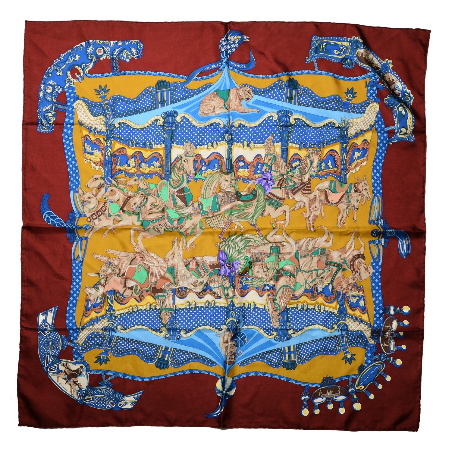Hermes Silk Tournez Manege Scarf 90 1 of 5