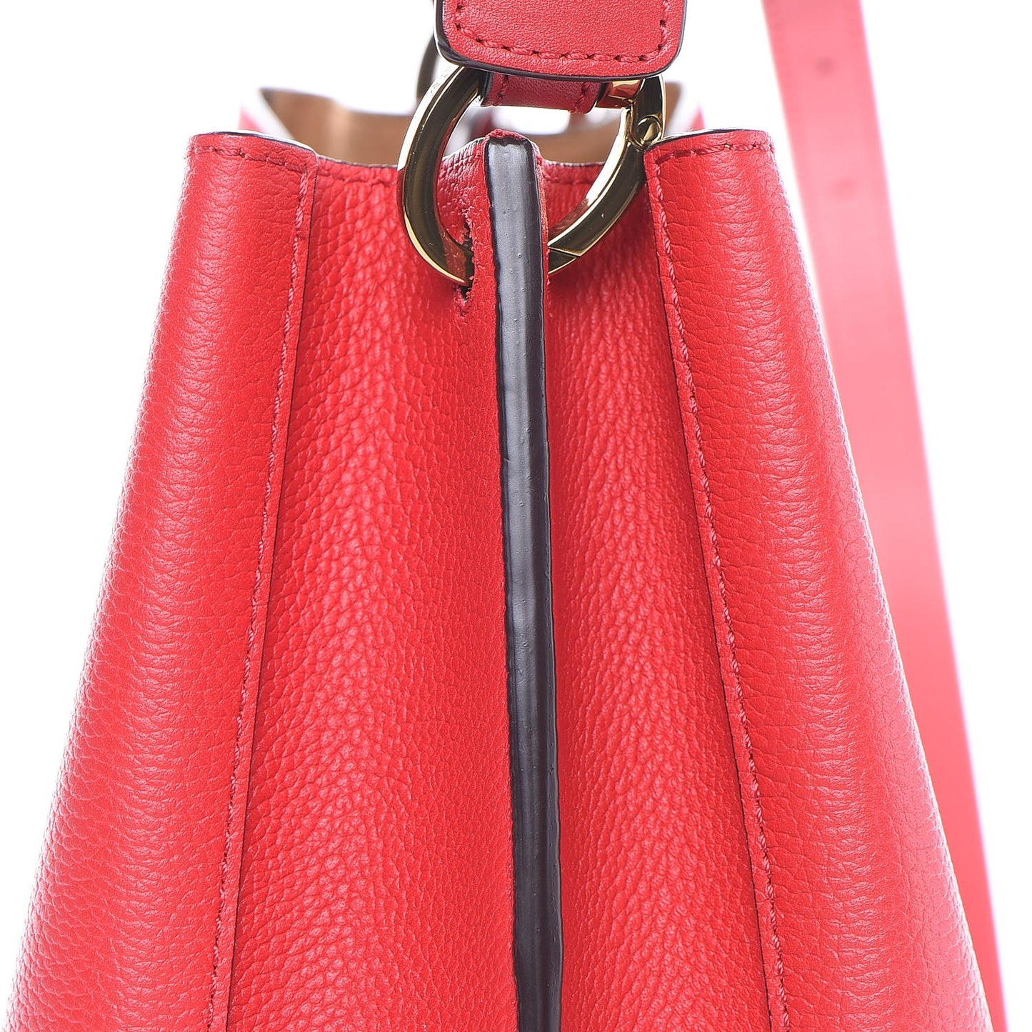 Grained Calfskin Medium Milla Hobo Ruby Red