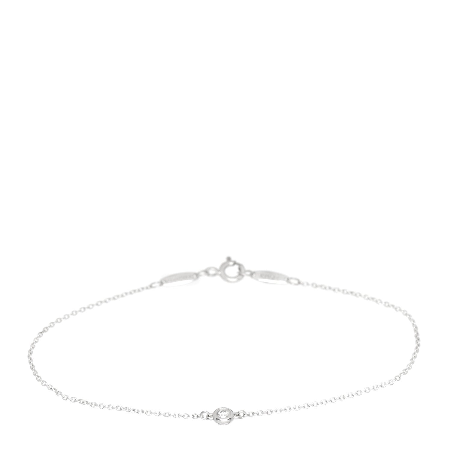 Tiffany Sterling Silver Diamond .05ct Elsa Peretti Diamonds by the Yard Bracelet 1 of 4