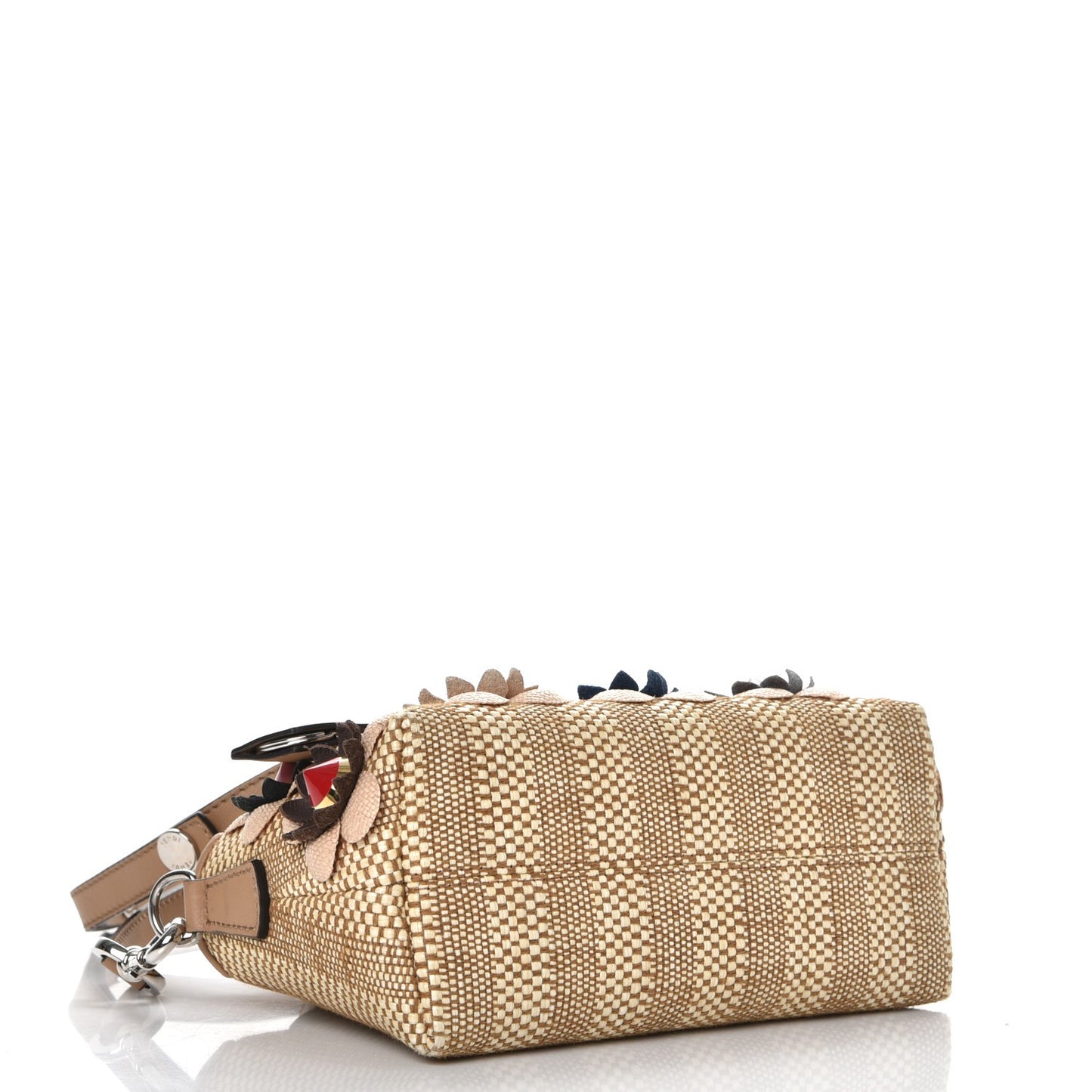 Paglia Vitello Dolce Flowerland Studded Striped Mini By The Way Boston Bag Natural Cuoio Multicolor