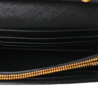 Prada Saffiano Lux Chain Wallet Black 5 of 9